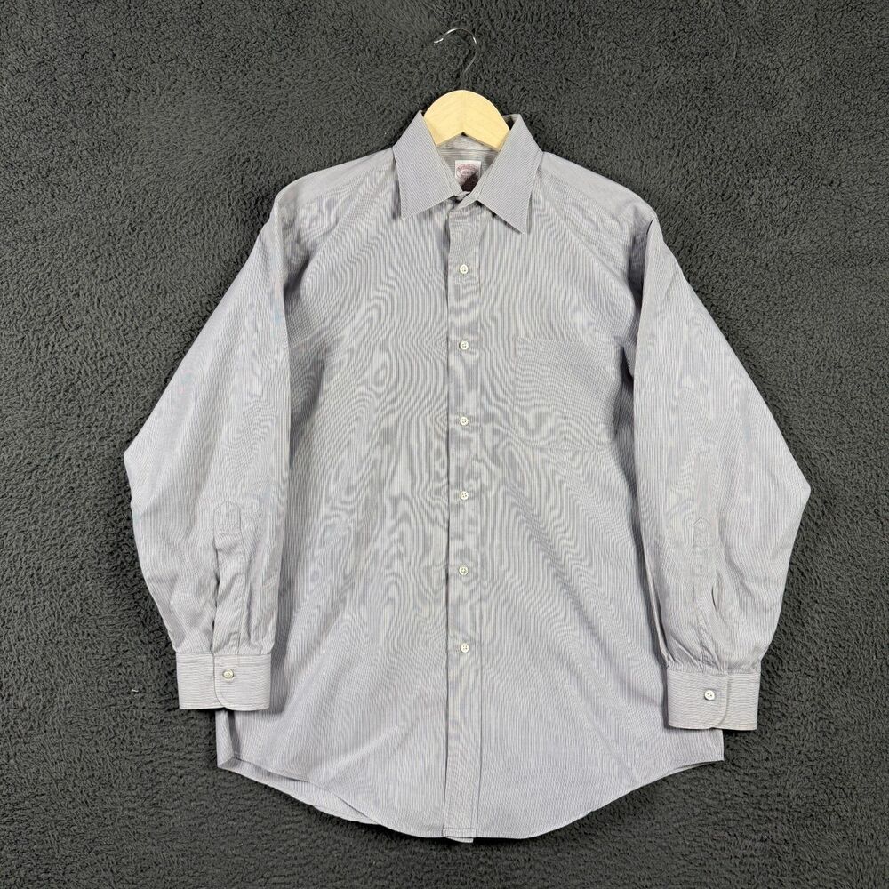 Vtg Brooks Brothers Shirt Mens 15.5 32 Blue Striped Button Up Long Sleeve USA